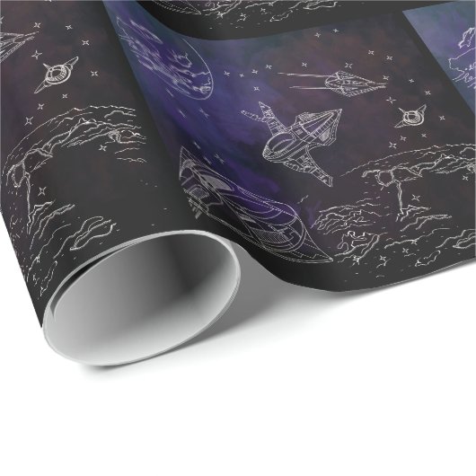 Kosmos Geschenkpapier (Rolleneckpunkt)