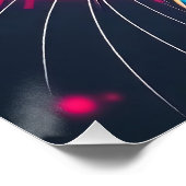 Kosmos Hase in Neon Licht Poster (Ecke)
