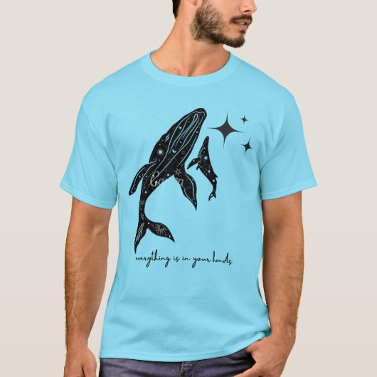 "Kosmos in deinen Händen" T-Shirt (Vorderseite)