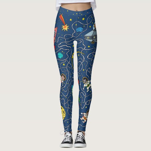 Kosmos-Kosmonautenrakete Leggings (Vorderseite)