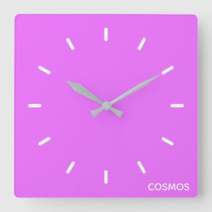 Kosmos lila Farbname Quadratische Wanduhr