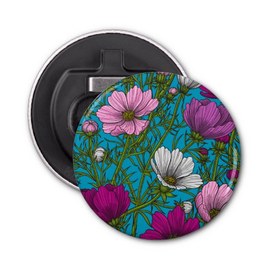 Kosmos-Mix auf blau Flaschenöffner (Vorderseite)