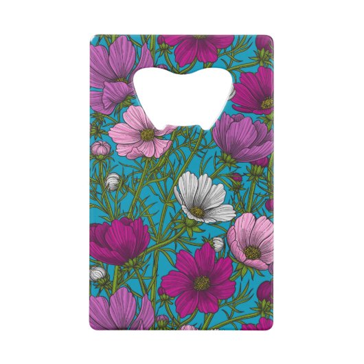 Kosmos-Mix auf blau Geldbeutel Flaschenöffner (Vorderseite)