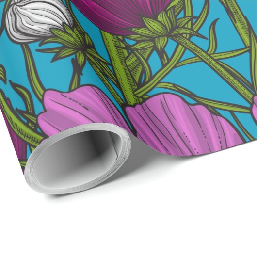 Kosmos-Mix auf blau Geschenkpapier (Rolleneckpunkt)