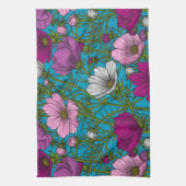 Kosmos-Mix auf blau Geschirrtuch (Vertikal)