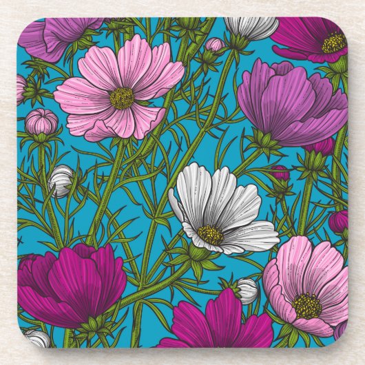 Kosmos-Mix auf blau Getränkeuntersetzer (Vorderseite)