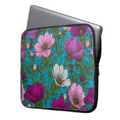 Kosmos-Mix auf blau Laptopschutzhülle (Vorderseite Links)