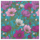 Kosmos-Mix auf blau Stoff (Muster)