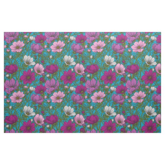 Kosmos-Mix auf blau Stoff (Fat Quarter (45,7 x 55,9 cm))