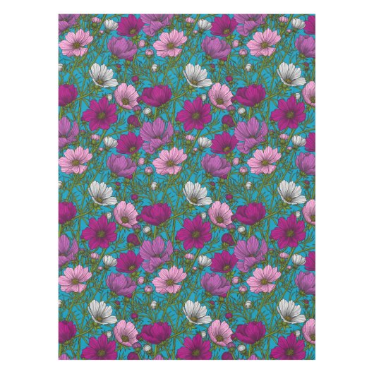 Kosmos-Mix auf blau Tischdecke (Vorderseite)