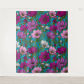 Kosmos-Mix auf blau Wandteppich (Vorderseite)