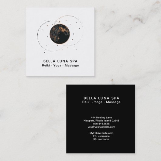 *~* Kosmos Moon Stars Universe Lunar Shaman Quadratische Visitenkarte (Vorne/Hinten)