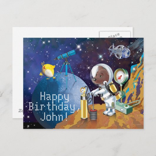 Kosmos Postkarte (Vorne/Hinten)