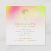 ~ Kosmos Regenbogen Stars Mondmond Quadratische Visitenkarte (Rückseite)