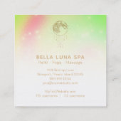 ~ Kosmos Regenbogen Stars Mondmondpastel Quadratische Visitenkarte (Rückseite)