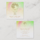 ~ Kosmos Regenbogen Stars Mondmondpastel Quadratische Visitenkarte (Vorne/Hinten)