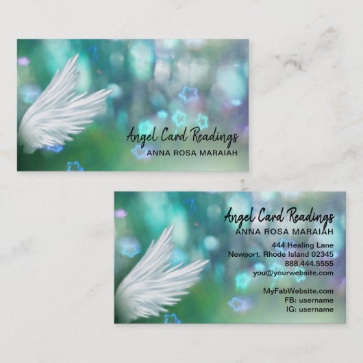 *~* Kosmos Sterne Galaxy Angel Wing Pastel Univers Visitenkarte (Vorne/Hinten)