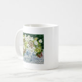 Kosmos und Hydrangeas in einem chinesischen Vase Kaffeetasse (Vorderseite Links)