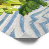 Kosmos und Hydrangeas in einer chinesischen Vase 2 Poster (Ecke)