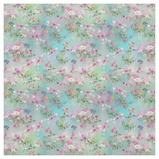 Kosmos und Wildblumen Stoff (Muster)