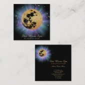 *~* Kosmos Universe Sterne Luna Moon Beams Quadratische Visitenkarte (Vorne/Hinten)