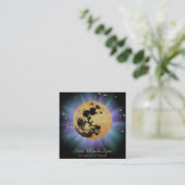 *~* Kosmos Universe Sterne Luna Moon Beams Quadratische Visitenkarte (Stehend Vorderseite)