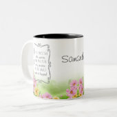 Kosmos Wildblume Positive Affirmative Individuelle Zweifarbige Tasse (Vorderseite Links)