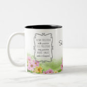 Kosmos Wildblume Positive Affirmative Individuelle Zweifarbige Tasse (Links)