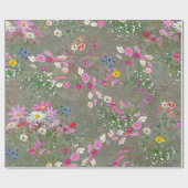 Kosmos-Wildblumen Geschenkpapier (Flach)