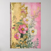 Kosmosblumen in voller Blüte mit Blütenblättern in Poster (Vorne)