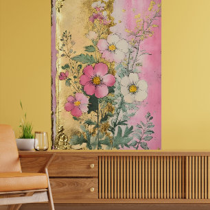 Kosmosblumen in voller Blüte mit Blütenblättern in Poster