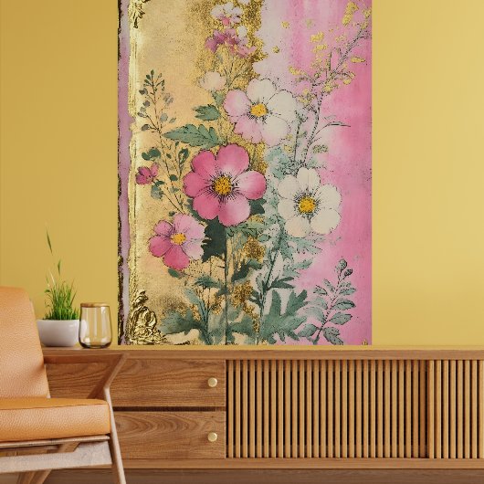 Kosmosblumen in voller Blüte mit Blütenblättern in Poster (Wohnzimmer 2)