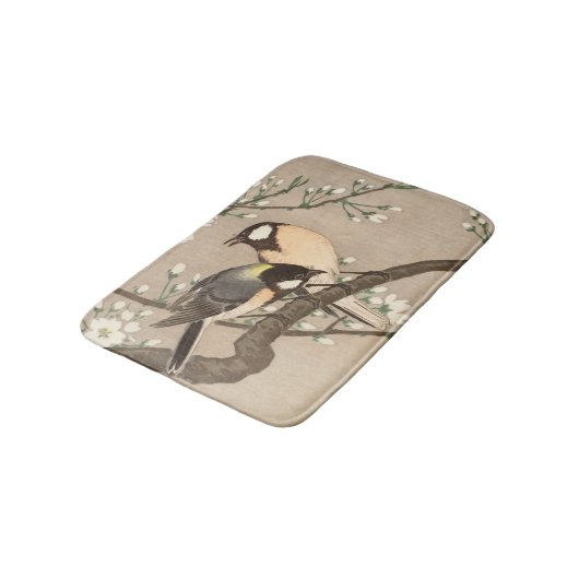 Koson Bird Chickadee Songbird Badematte (Schrägansicht)