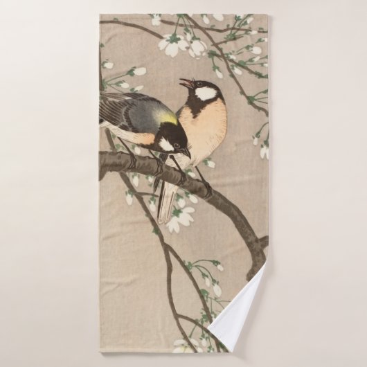 Koson Bird Chickadee Songbird Badhandtuch Set (Badehandtuch)