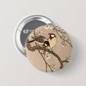 Koson Bird Chickadee Songbird Button (Vorne & Hinten)