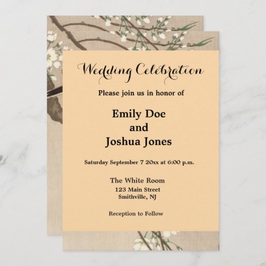 Koson Bird Chickadee Songbird Einladung (Vorne/Hinten)