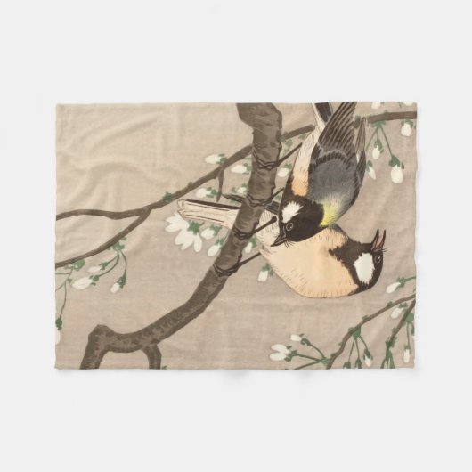 Koson Bird Chickadee Songbird Fleecedecke (Vorderseite (Horizontal))
