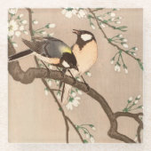 Koson Bird Chickadee Songbird Glasuntersetzer (Vorderseite)