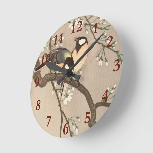 Koson Bird Chickadee Songbird Runde Wanduhr (Winkel)
