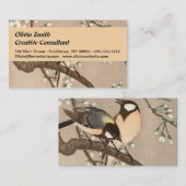 Koson Bird Chickadee Songbird Visitenkarte (Vorne/Hinten)