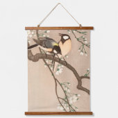 Koson Bird Chickadee Songbird Wandteppich Mit Holzrahmen (Vorderseite)