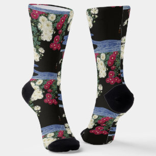 Koson Chrysanthemum Garden Japanische Blume Art Socken
