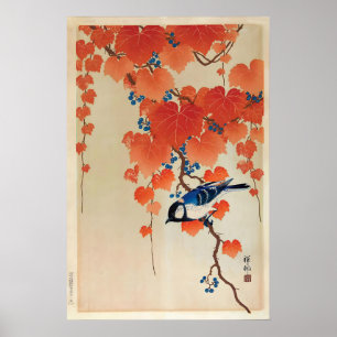 Koson-Druck Japanische Meise Vogel Kunstposter Poster