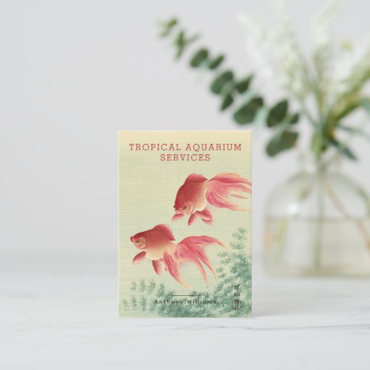 Koson, Goldfish - Japanische Kunst - Aquarium Visitenkarte (Stehend Vorderseite)