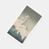 Koson White Egrets Japanischer Crane Winterschnee Serviette (Ecke)