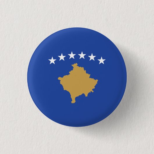 kosovarische Flagge, Flagge des Kosovo Button (Vorderseite)