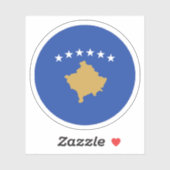 kosovarischer Flaggenrundkleber Aufkleber (Blatt)