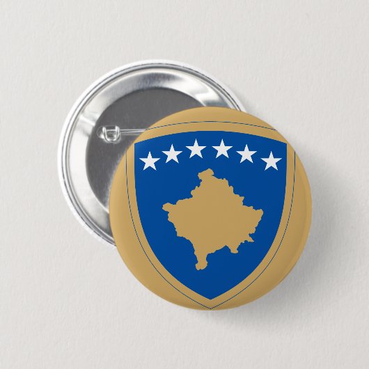 Kosovo-Emblem Pinback-Taste Button (Vorne & Hinten)