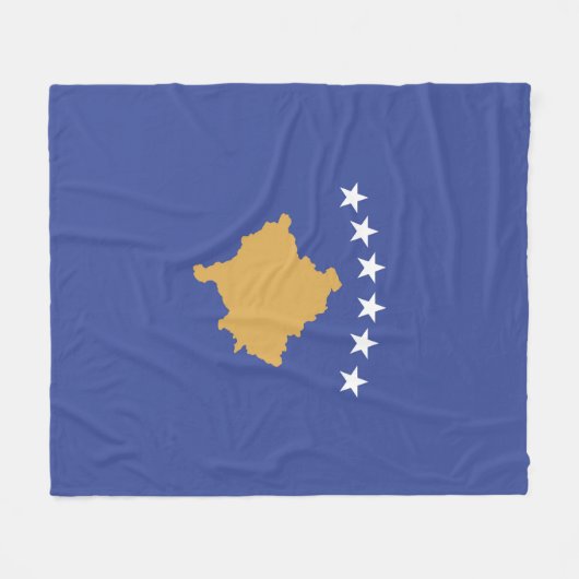 Kosovo-Flagge Fleecedecke (Vorderseite (Horizontal))
