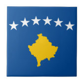 Kosovo-Flagge Fliese (Vorderseite)